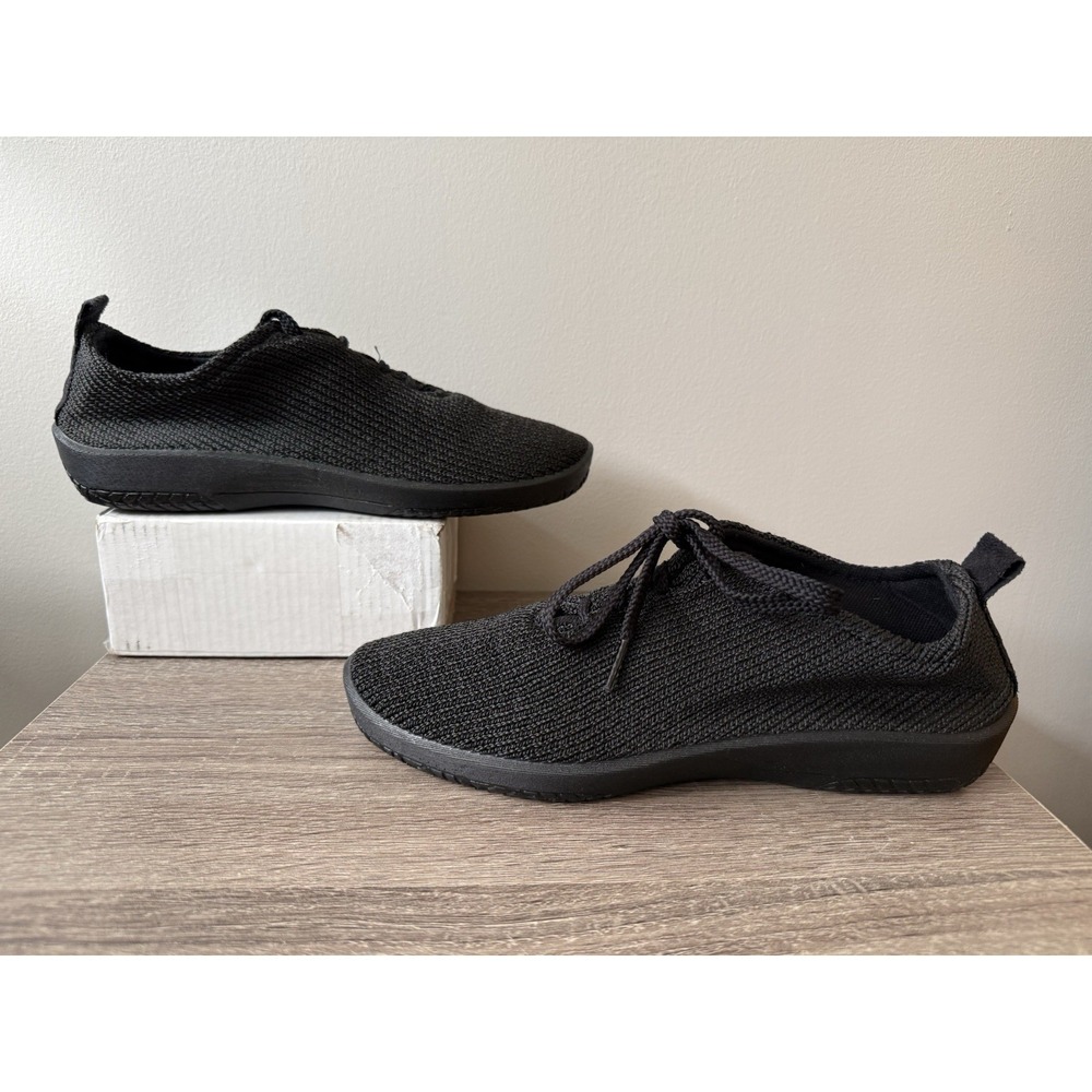 Arcopedico Black Knit Lace-Up Sneakers Sz 39 (8-8.5) Casual Lightweight Comfort